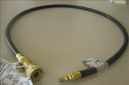 Hose - LP - 1/4" Thermoplastic - 36" Oal - 1/4" MPT x QD x QDC