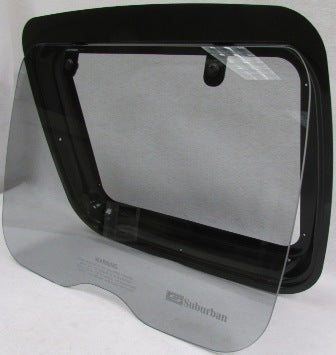Range - Cover - Glass - Flush - Bi-Fold - w/Front Black Trim - For SDN2
