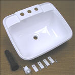 Sink - Lavatory - 14 3/4" x 12 1/4" - w/Stopper - White