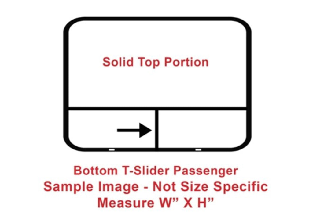 Window - 72" x 35" - Bottom T Slider - Passenger - Dark Glass - Temp - Black Frame - 1 7/8" Ring
