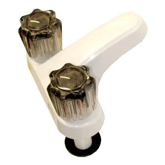 Faucet - Lav - 4" - Smoked Handles - No P/U - White
