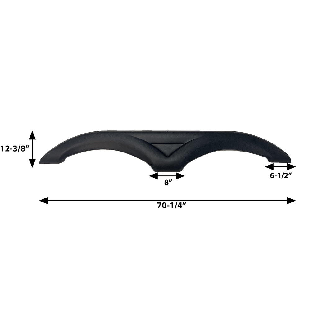 Fender - Skirt - Wide Arch Tandem - 0.90 x 12-3/8" x 70-1/4" - Haircell - Black - HDPE
