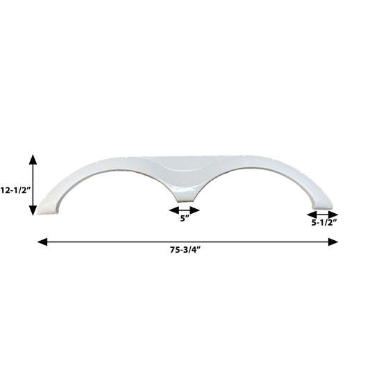 2020-2022 Crossroads Redwood Fender Skirt White Smooth