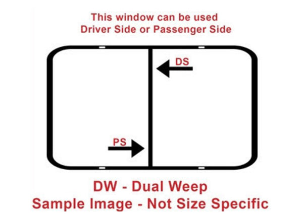 Window - 56" x 29" - DW - Red - Clear - Temp - Black Frame - #8800