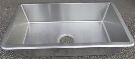 Sink - 25" x 15" x 7" - 20 Ga. - Square Sink - R10 Corners - Single Bowl - Stainless Steel