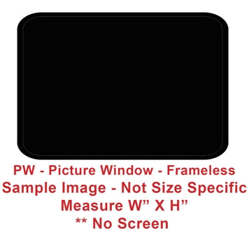 Window - 12" x 40" - PW - Grey 20 - Temp - Black - Frameless - F300-43521