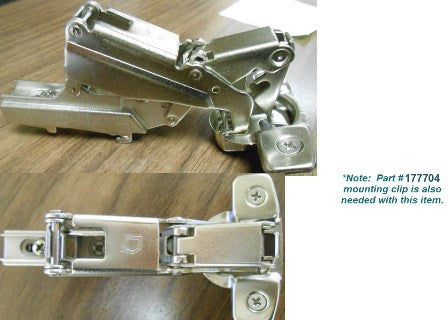 Door - Hinge - 170 Deg. - Chrome - Hinge & Mounting Clip Asm