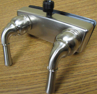 Faucet - Shower Diverter - 4" - Metal Handle - Sq Base Hybrid - w/Vac Break - Satin Nickel
