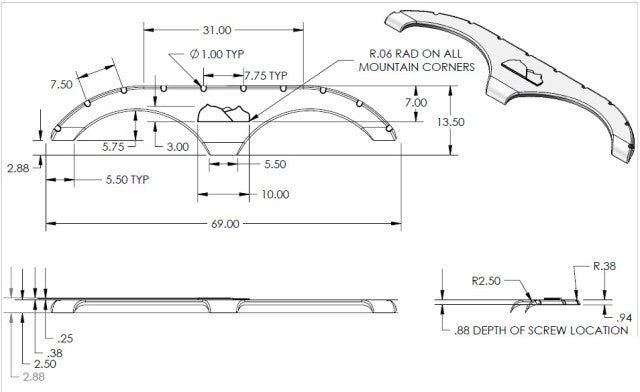 2011 - 2014 Keystone Cougar New Fender Skirt (Brushed Nickel)