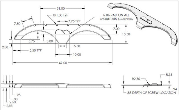 2011 - 2014 Keystone Cougar New Fender Skirt (Brushed Nickel)