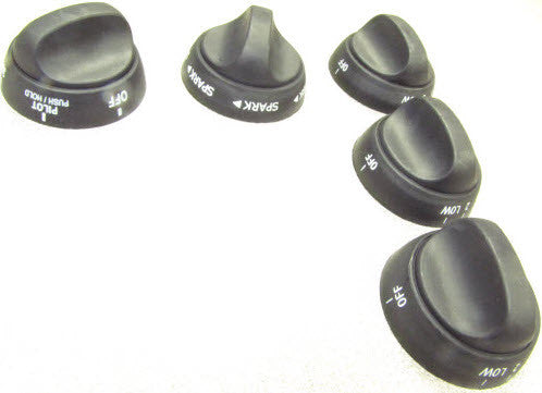 Range - Knob Kit - Piezo/Burners/Oven - Black - 52719 - Atwood