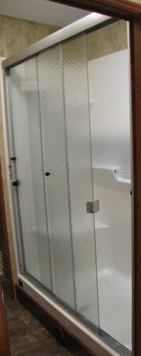 Shower - Door - 56" x 71" - Triple Sliding Shower Enclosure - Aquatex Glass - Platinum