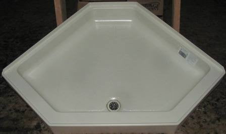 Shower - Pan - 34" x 34" - 6" Skirt - w/Tub Dam - Parchment