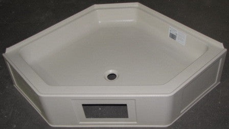 Shower - Pan - 34" x 34" - Hex - 9.5" Skirt - w/Dam - Parchment White