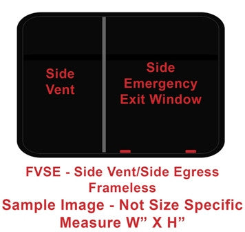Window - 48" x 22" - FVSE - Gray 20 - Temp - Black - w/Screen - Frameless - F300-43328