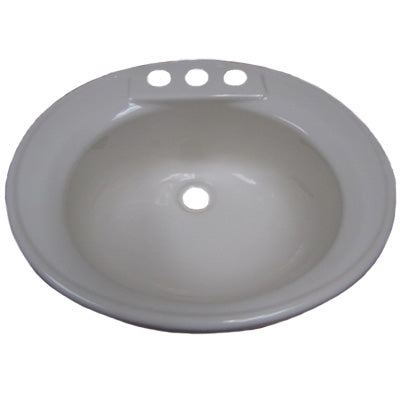 Sink - Lavatory - 14" x 17" - Oval - 3 Hole - Parchment