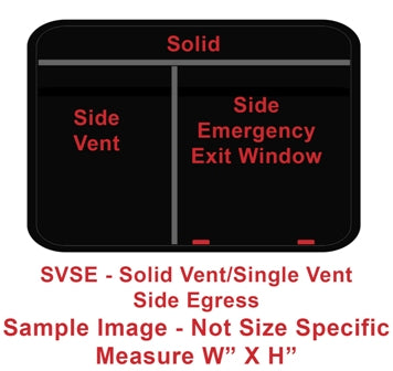 Window - 48" x 35" - SVSE - Grey 20 - Temp - Black - w/Screen - Frameless - F300-43936