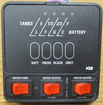 Monitor Panel - 3 Tank - w/Dual Switch - Black