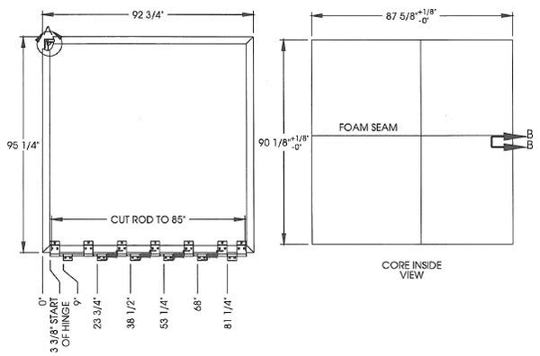 Garage - Ramp Door - 90 3/4"W x 93 1/4"H - 1000 Glass - White