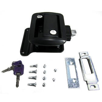 Latch - Lock Assy - TT - Global Link - Keyed Random - Black - w/ Striker Plate/Cover Plate/All Fasteners