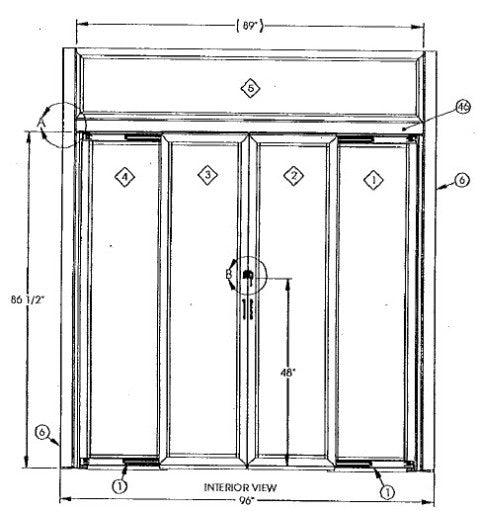 Patio - Door - Wall System - 96"W x 108"H - w/18" Header