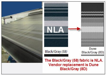 Awning - Fabric Only - 12' - Double Sided - Dune Black/Gray - Electric - LED Lights