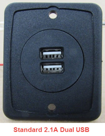 Plate - Charging Station - Dual - w/12V USB Port - Black