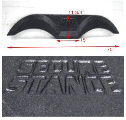 Fender - Skirt - Tandem - 13" x 75" - Wide/Secure Stance - Logo - Texured - Black
