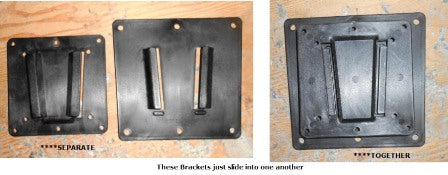 TV - Outside LCD UV Stable Plastic Mounting Bracket Set-Blk-Upto 26"TV