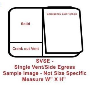 Window - 72" x 35" - SV/SE - Gray 20 - Temp - Black Frame - #2000 - w/Clamp Ring 8505-12 (V000466505) - XL Screw + Knob