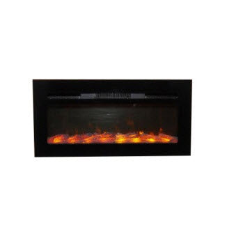 Fireplace - 36" - Electric - Flush Wall Mount w/Remote - 3 Color w/Crystals - LED