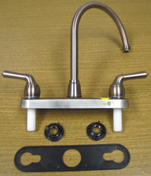 Faucet - Kitchen - 8" - Teapot Handles - Gooseneck - Oil Rubbed Bronze