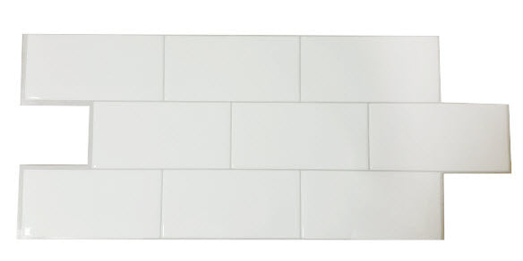 Countertop - Backsplash - 21.45" x 9.08" - Metro Large Suffolk - Light Grey - Peel & Stick