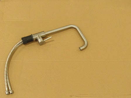Faucet - Kitchen - Square Gooseneck - Stainless Steel - Single Hole