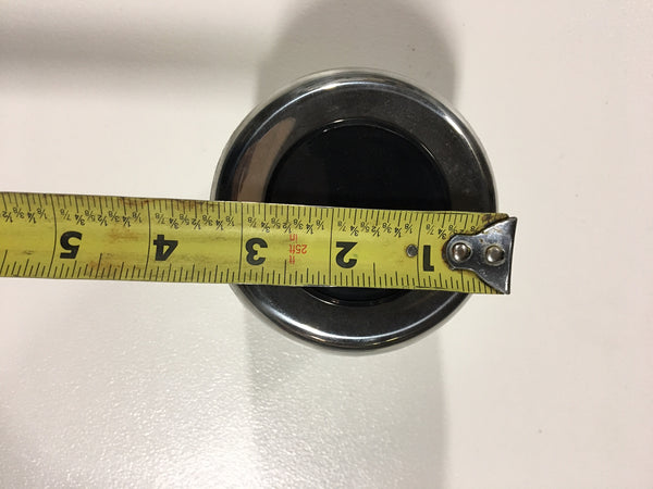 Tire - Center Cap - 3.75" - Stainless Steel - w/Black Plug
